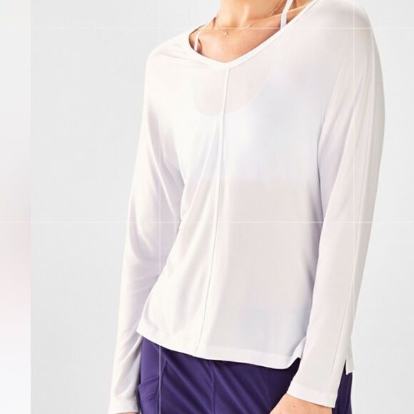 NWT Fabletics Lydia Side Slit Long-Sleeve Tee XL - Picture 2 of 5